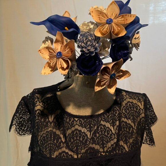 Navy Blue Lace Dress - Picture 5 of 7